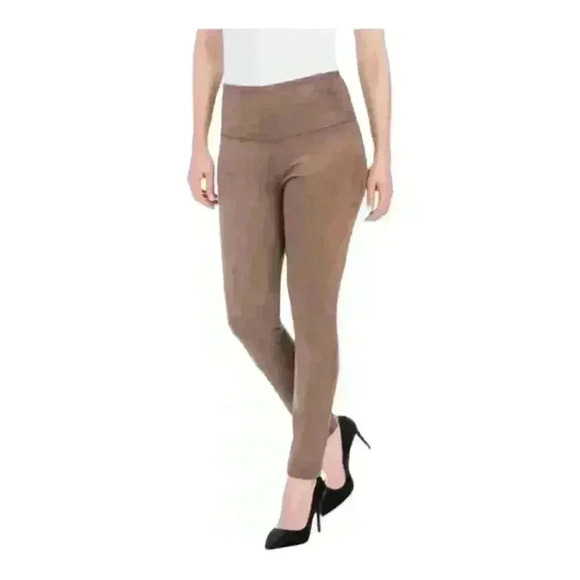 Hilary Radley Pants - Hilary Radley Legging  Pull On Stretch Faux Suede High Waist Brown